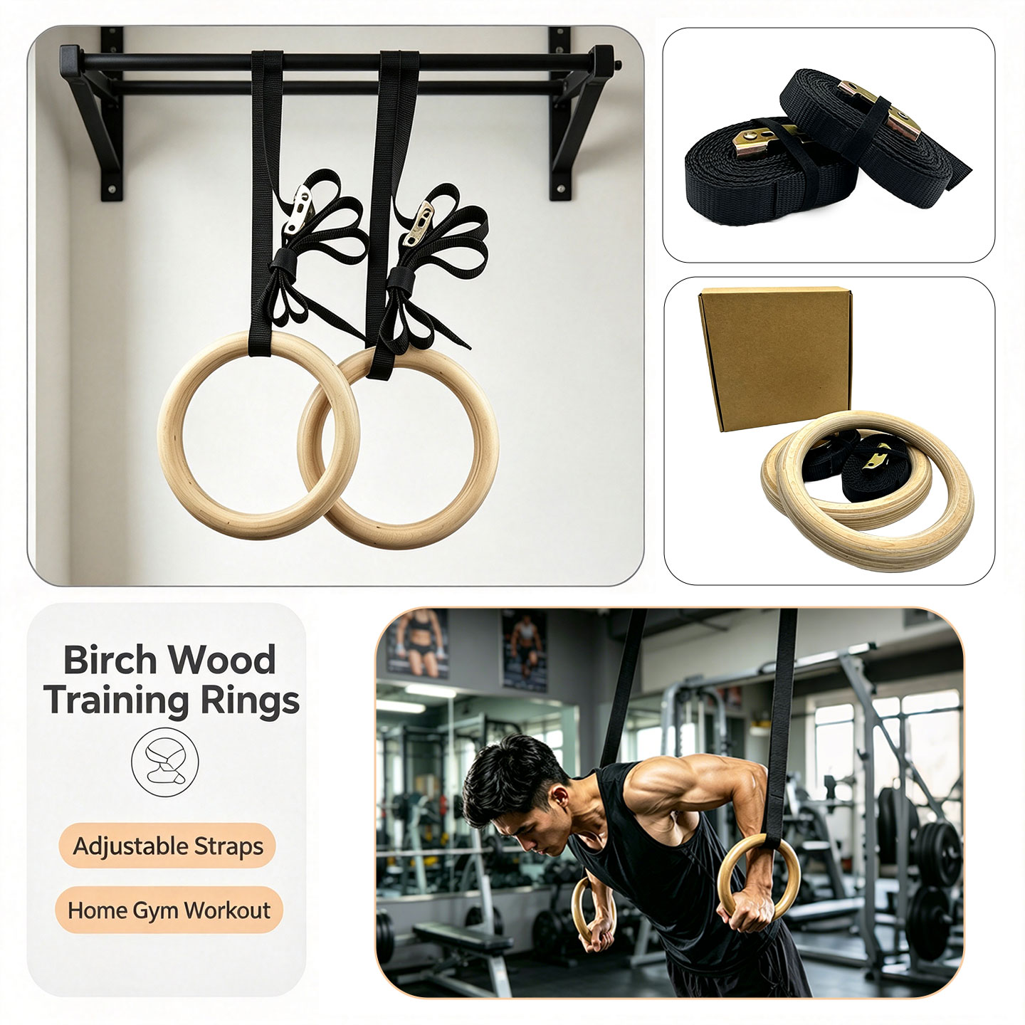 Anelli da ginnastica in legno  - Gymnastic Ring Wood recensione e prezzo