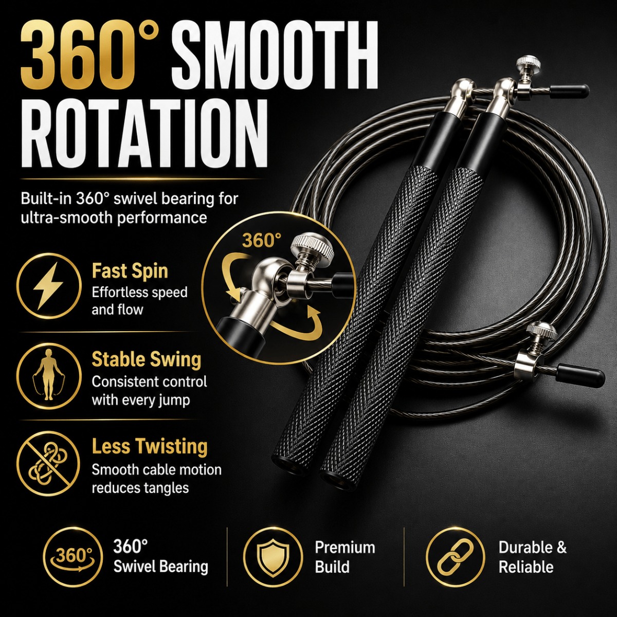Corda per Saltare a 360 Gradi  - Jump Rope Speed Bearing recensione e prezzo