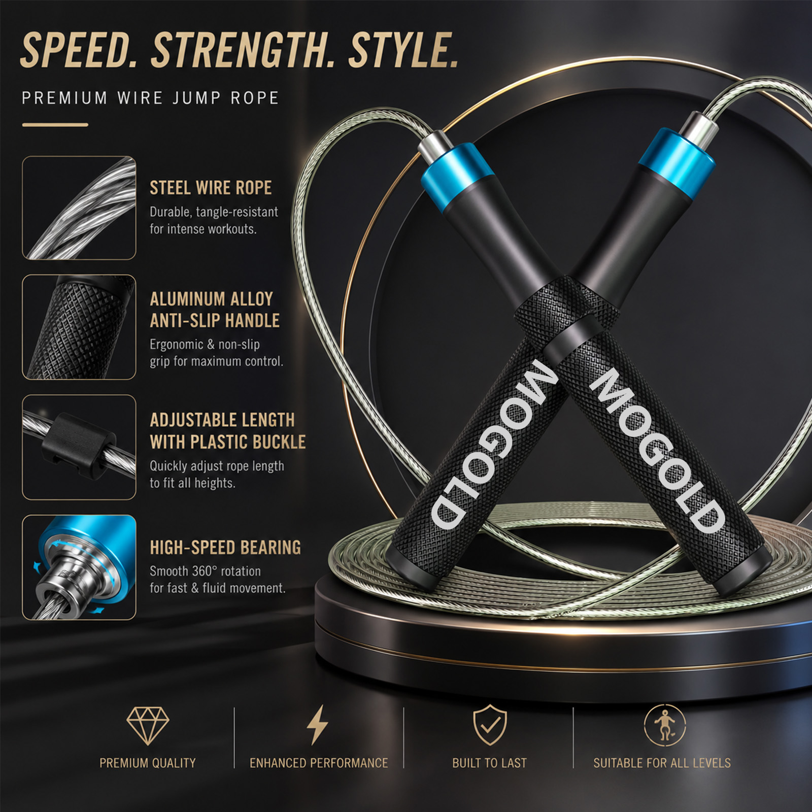 MOGOLD Corda per saltare profe - Jump Rope Speed Bearing recensione e prezzo